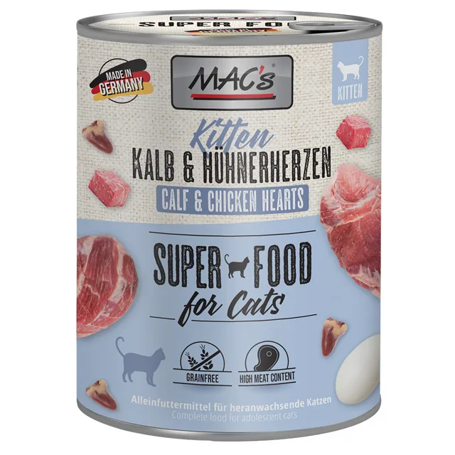 MAC's Cat Kitten 6 x 800 g - Kitten krůtí, hovězí a kachní