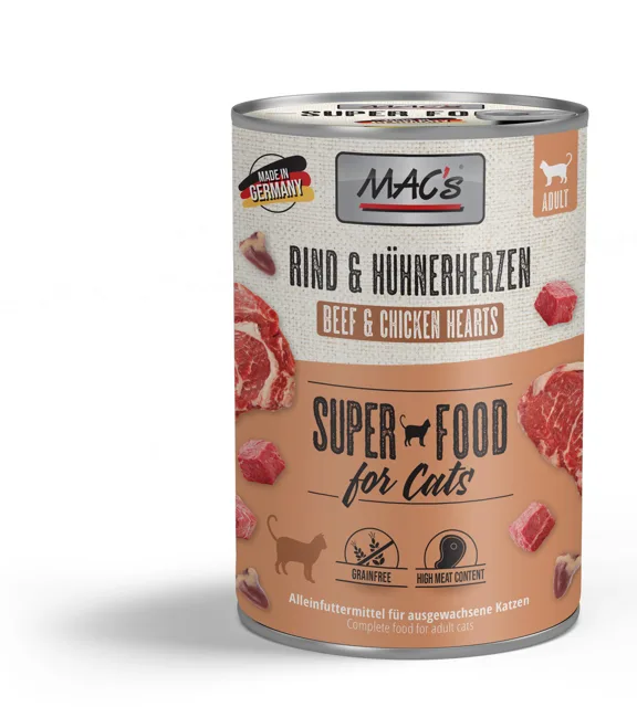 Mac´s Cat Konz. Hovězí/Kuřecí Srdce - 800g