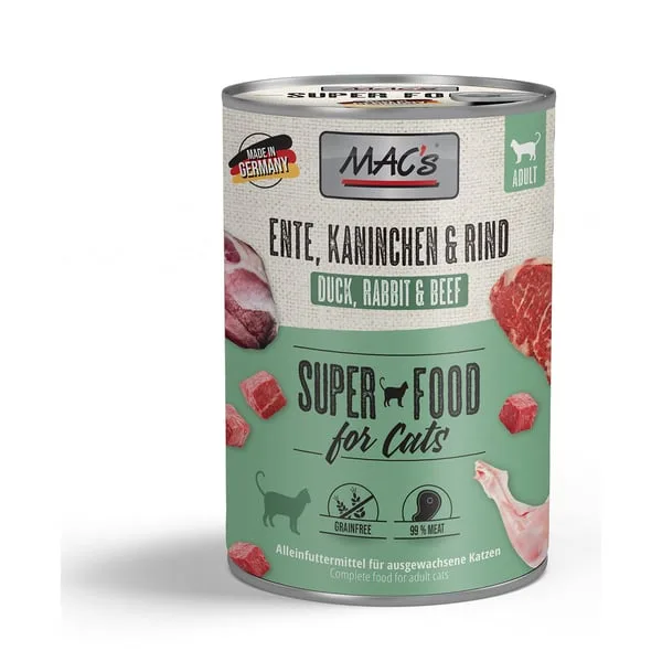 Mac´s Cat Konz. Kachna/Králík/Hovězí Maso - 800g