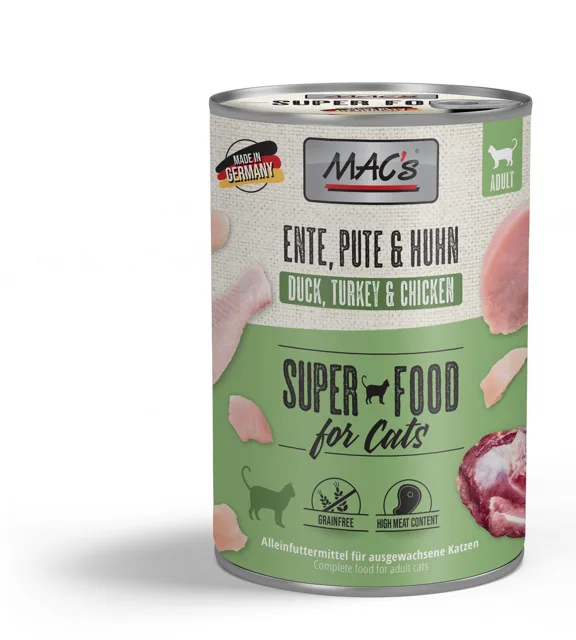Mac´s Cat Konz. Kachna/Krůta/Kuře - 800g