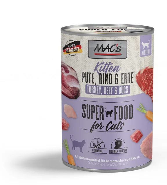 Mac´s Cat Konz. Kitten Krůtí/Hovězí/Kachní) - 200g