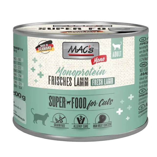 Mac´s Cat Konz. Monoprotein Sensitive Jehně - 200g