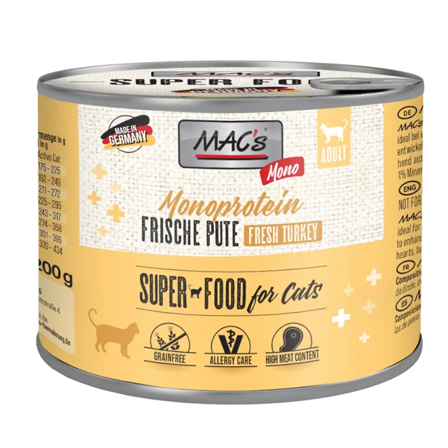 MAC's Cat Mono Sensitive 6 x 200 g - Krůtí