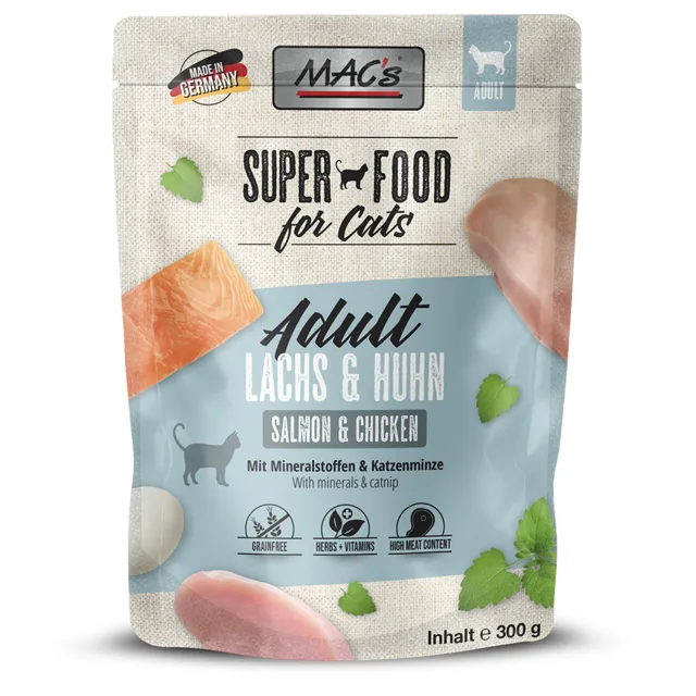 MAC‘s Cat Pouch 6 × 300 g - losos a kuře