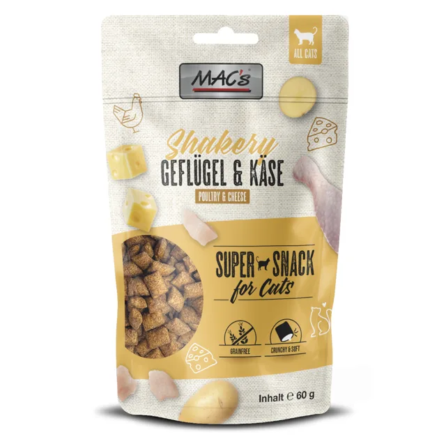 MAC's Cat Shakery Snack - Skin & Coat s kuřecím a hovězím (3 x 60 g)