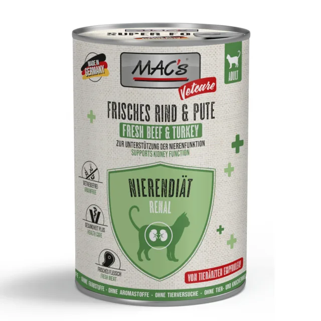MAC's CAT Vetcare ledvinová dieta 24 x 400 g výhodné balení - kuřecí
