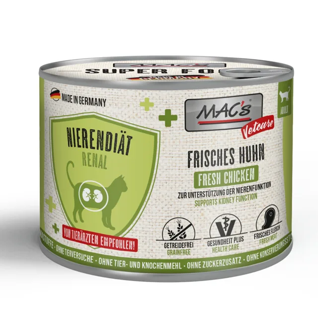 MAC's CAT Vetcare ledvinová dieta 6 x 200 g - hovězí a krůtí