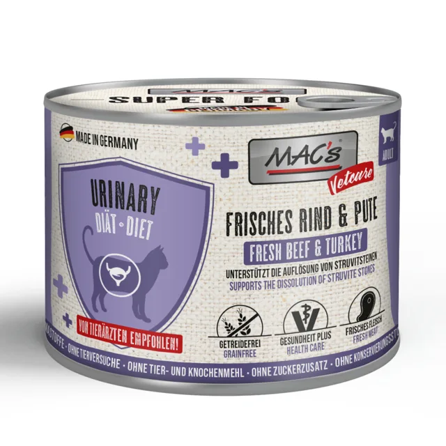 MAC's Cat Vetcare Urinary 6 x 200 g - hovězí a krůtí