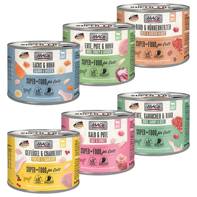 MAC´s Cat zkušební mix - 6 ks (6 x 200 g) Mix (6 druhů)