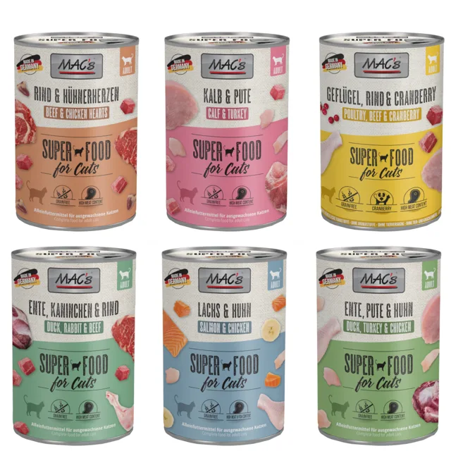 MAC´s Cat zkušební mix - výhodné balení: 24 x 400 g mix (6 druhů)
