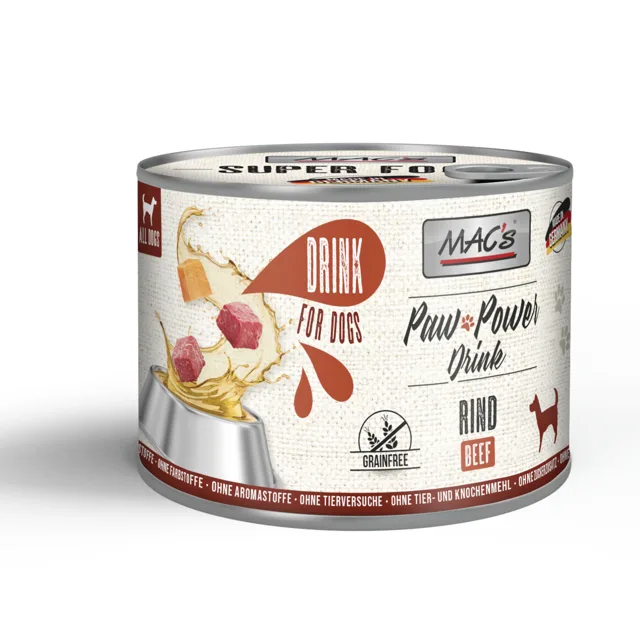 MAC's Dog Paw Power Drink 12 x 185 g - výhodné balení - hovězí