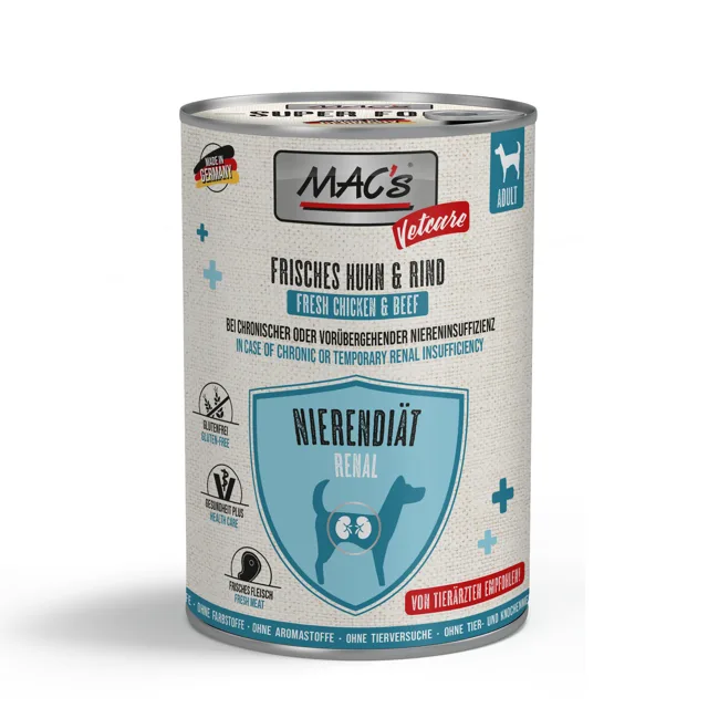 MAC's Dog Vetcare ledvinová dieta 6 x 400 g - kuřecí