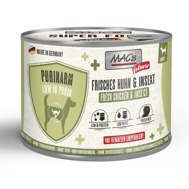 MAC's Dog Vetcare Purinarm 6 x 200 g - kuřecí a hmyz
