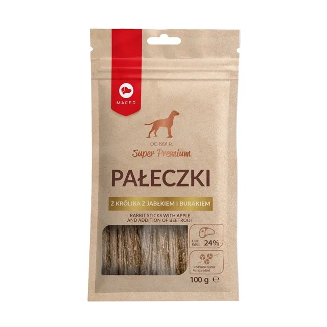 MACED Králičí tyčinky s jablky a červenou řepou 100g