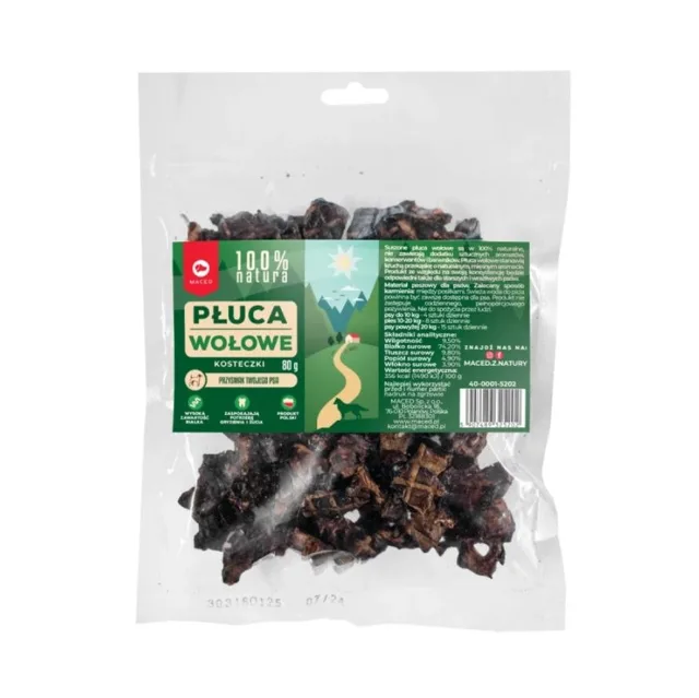 MACED Přírodní hovězí plíce v kostkách 80 g