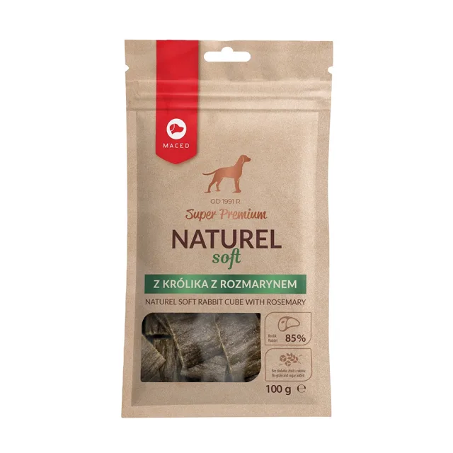 MACED Super Premium Naturel Soft Pochoutka pro psy s králíkem a rozmarýnem 100g