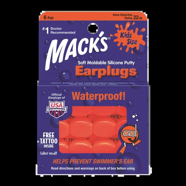 Mack's Silikonové špunty do uší dětské 6 ks