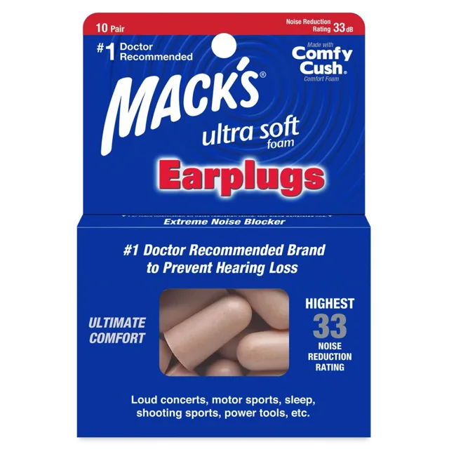MACKS Ultra Soft špunty do uší 10 párů