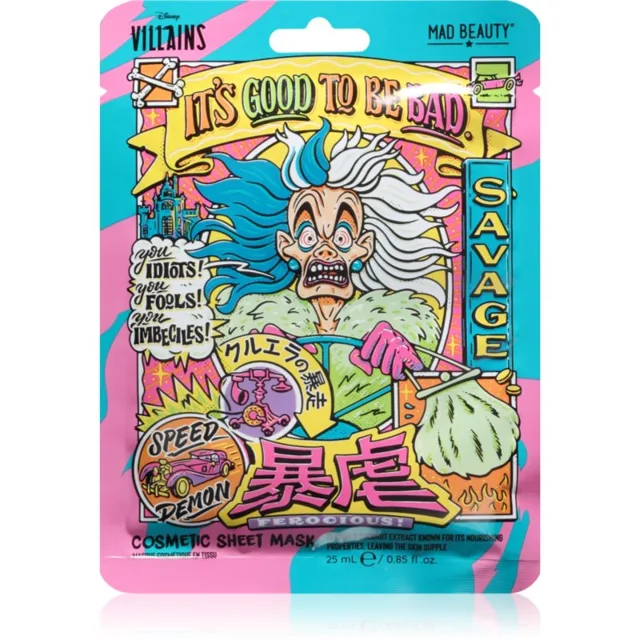 Mad Beauty Disney Villains Cruella vyživující plátýnková maska 25 ml