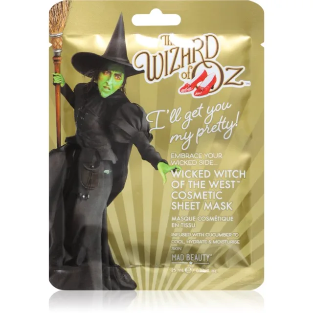 Mad Beauty Wizard of Oz Wicked Witch plátýnková maska se zklidňujícím účinkem 25 ml