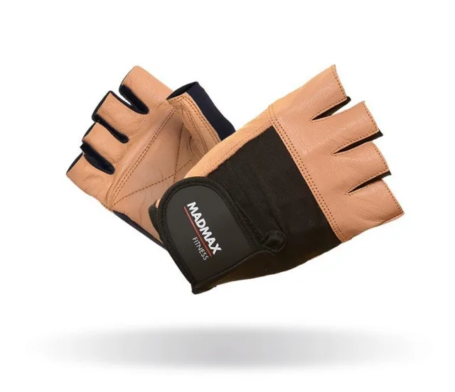 MADMAX Fitness rukavice - MFG 444, S, hnědá