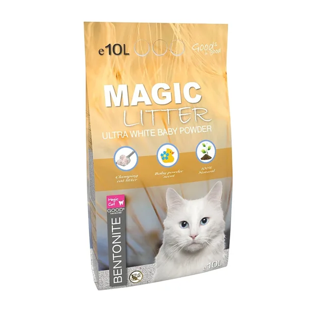 MAGIC CAT Kočkolit magic bentonite ultra white baby powder 10 litrů