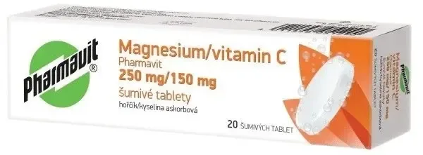 Magnesium/vitamin C Pharmavit 250 mg/150 mg šumivé tablety 20