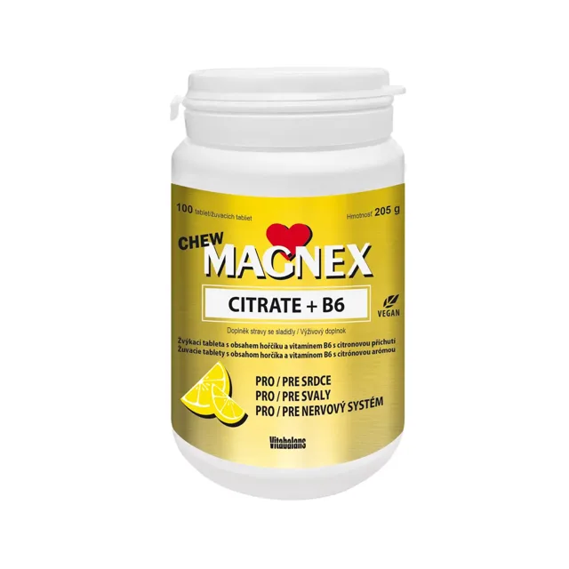 Magnex Citrate 375mg+B6 100 chew tablet
