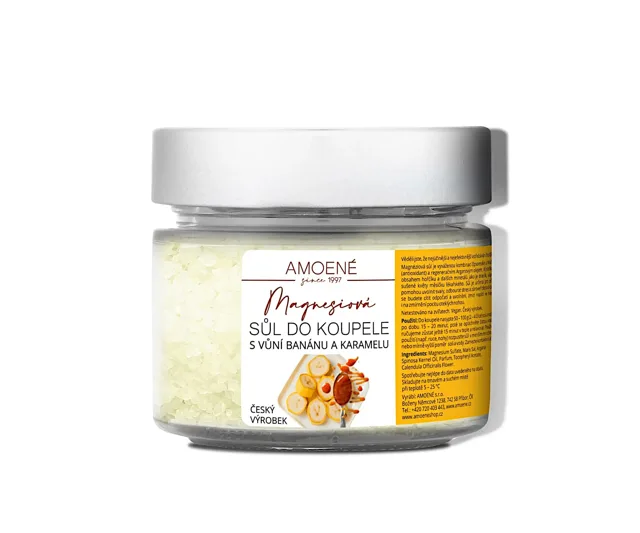 Magnéziová sůl do koupele Amoené - banán a karamel, 200 g (012A5MSBK) + dárek zdarma