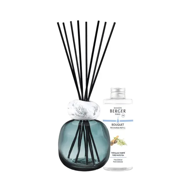 Maison Berger Paris Dárková sada aroma difuzér Mineral Blue + náplň Pure White Tea 180 ml