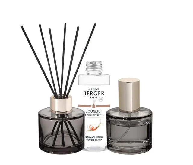 Maison Berger Paris Dárková sada aroma difuzér Rosalie šedý + náplň a bytový sprej Intenzivní třpyt
