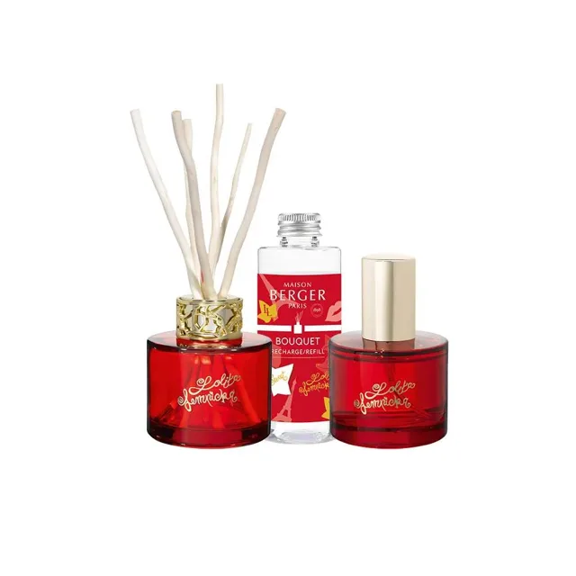 Maison Berger Paris Dárková sada mini difuzér Lolita Lempicka červený + náplň a bytový sprej Lolita Lempicka Sweet