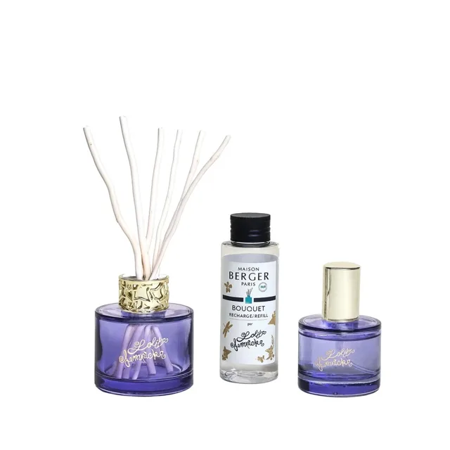 Maison Berger Paris Dárková sada mini difuzér Lolita Lempicka fialový + náplň a bytový sprej Lolita Lempicka