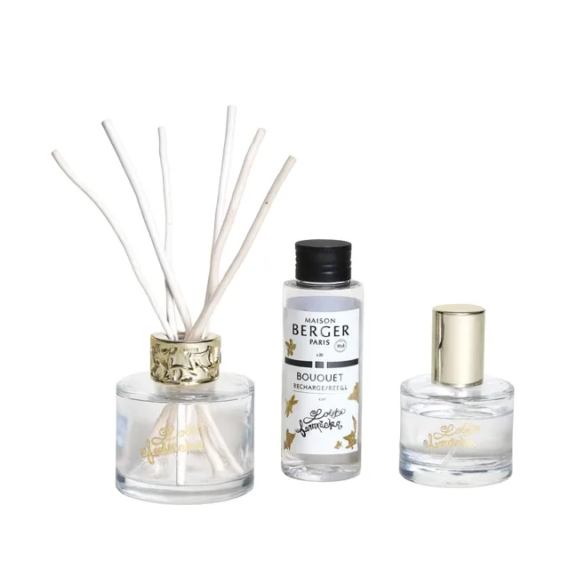 Maison Berger Paris Dárková sada mini difuzér Lolita Lempicka transparentní + náplň a bytový sprej Lolita Lempicka