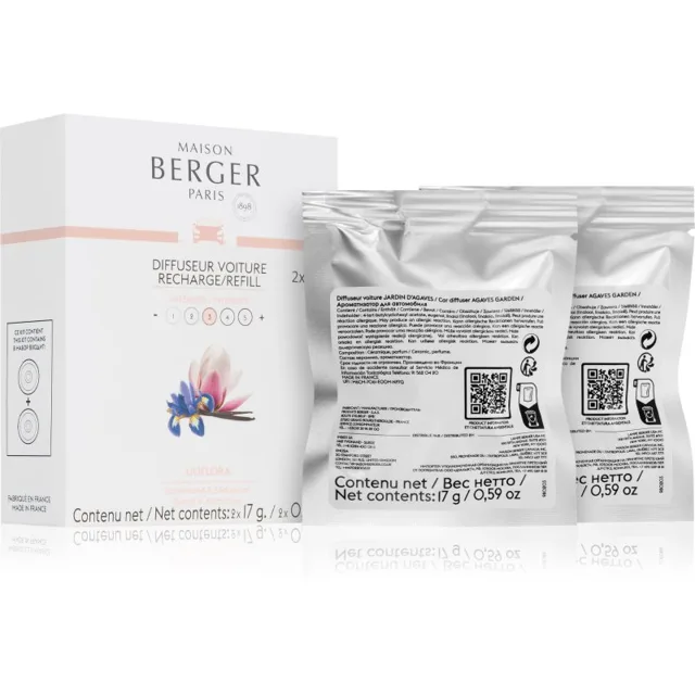 Maison Berger Paris Liliflora vůně do auta – náhradní náplň 2x17 g