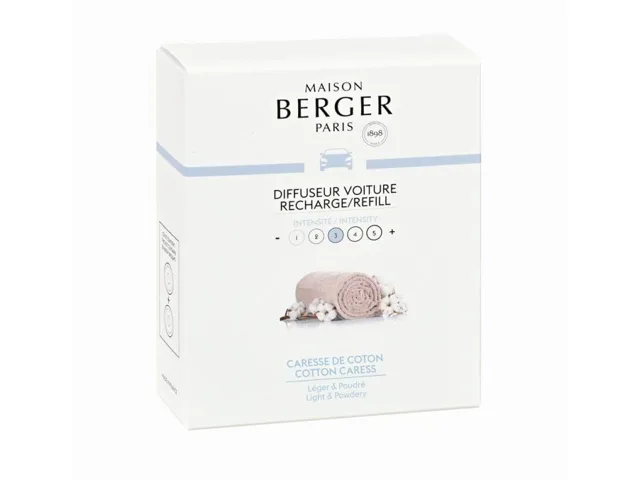 Maison Berger Paris Náhradní náplň do difuzéru do auta Čistá bavlna Cotton Caress (Car Diffuser Recharge/Refill) 2 ks