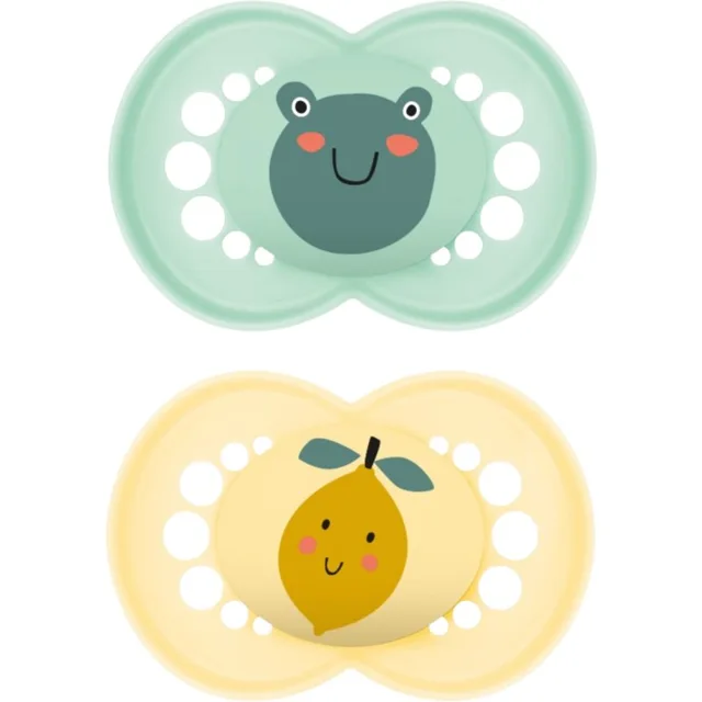 MAM Original 6+ months dudlík Mint/ Yellow 2 ks