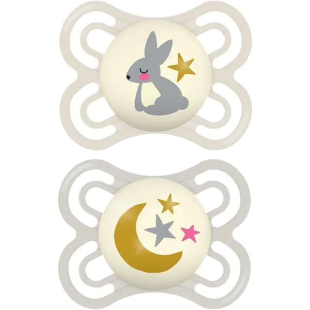 MAM Perfect Night 0+ months dudlík Beige/ Grey 2 ks