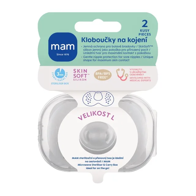 MAM Prsní kloboučky vel. L 23 mm 2 ks