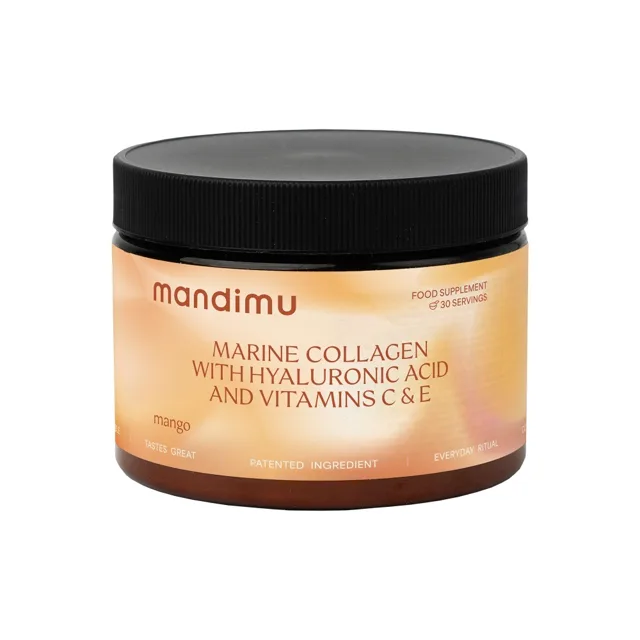 Mandimu Prémiový kolagen s kyselinou hyaluronovou a vitamíny C a E (dříve Jíme zdravě) 210 g mango