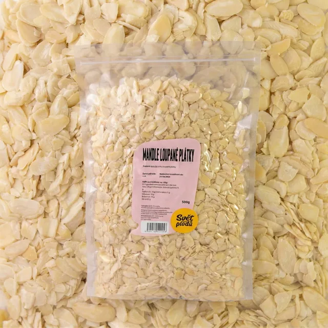 Mandle loupané plátky váha 500g