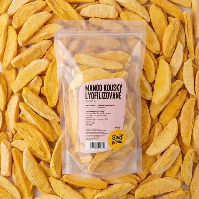 Mango lyofilizované kousky váha 500g
