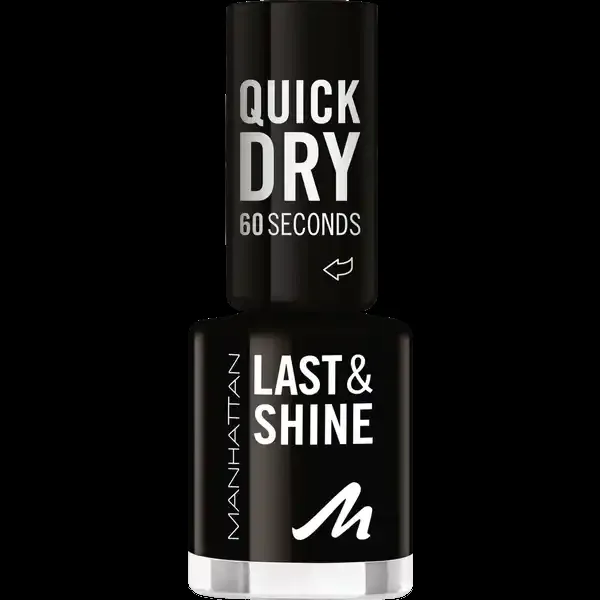 Manhattan Last & Shine Quick Dry 60 Seconds – lak na nehty černý 8ml