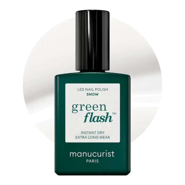 Manucurist Green Flash gel lak na nehty, odstín Snow, 15 ml