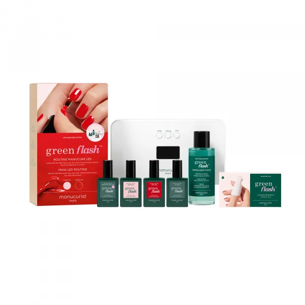 Manucurist Green Flash Starter Kit 36W sada pro LED gel lak - Poppy Red + Hortencia