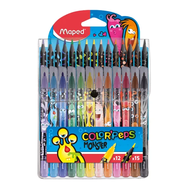 Maped Barevné fixy a pastelky Monster 27 ks
