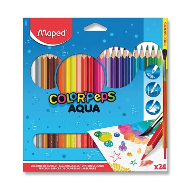MAPED Pastelky Color Peps Aqua 24ks+štětec