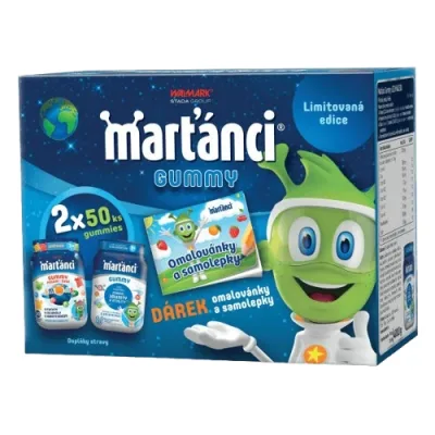 Marťánci Gummy 50+50 ks + omalovánky Promo 2025