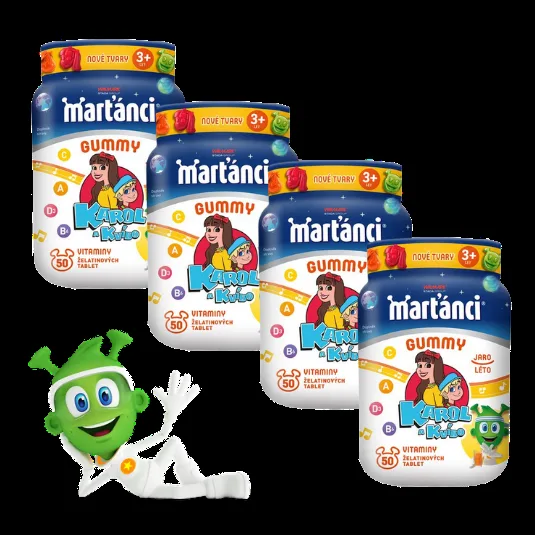 Marťánci Gummy Karol a Kvído JARO - LÉTO, 4PACK 4 x 50 želatinových tablet