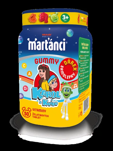 Marťánci Gummy Karol a Kvído se SAMOLEPKAMI 50 želatinových tablet